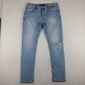 TIFFOSI Denim Collection Jeans Mens 33x32 Blue‎ Tyler Slim Straight Light Wash *